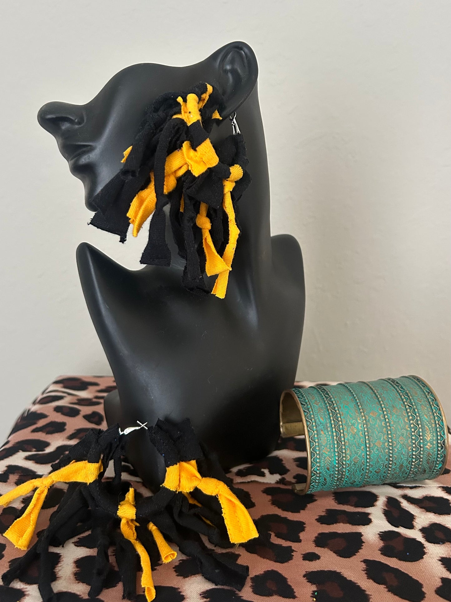 Black & Gold Hoop Earrings by designs by Schequita