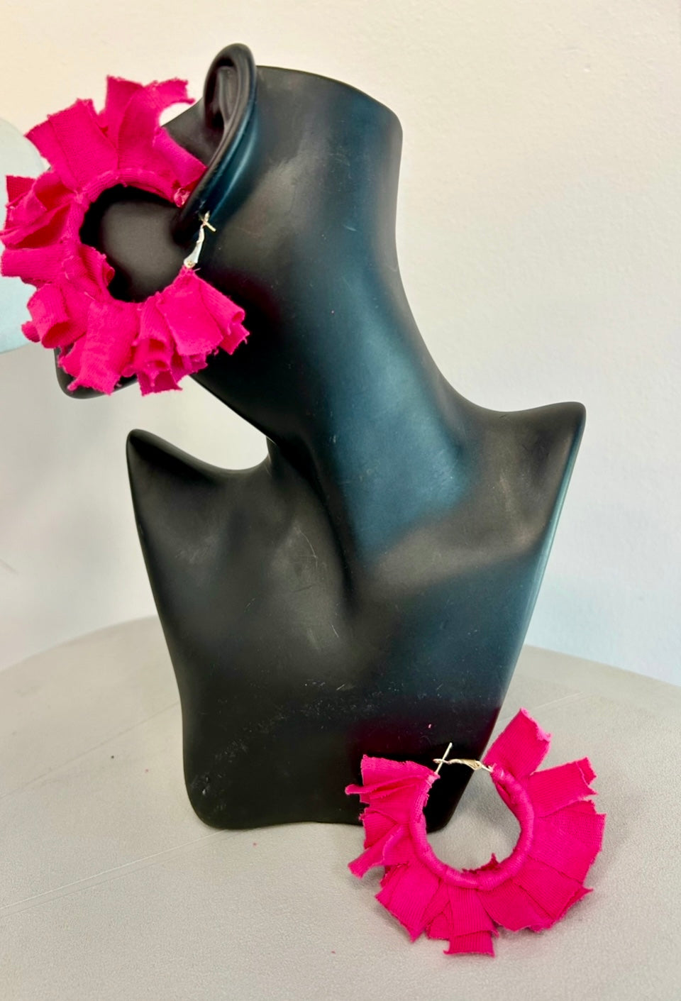 designs by Schequita Hot Pink Hoop Earrings