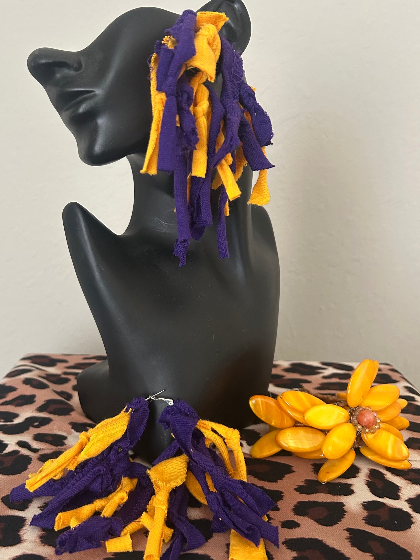 Purple & Gold Hoop Earrings by designs by Schequita