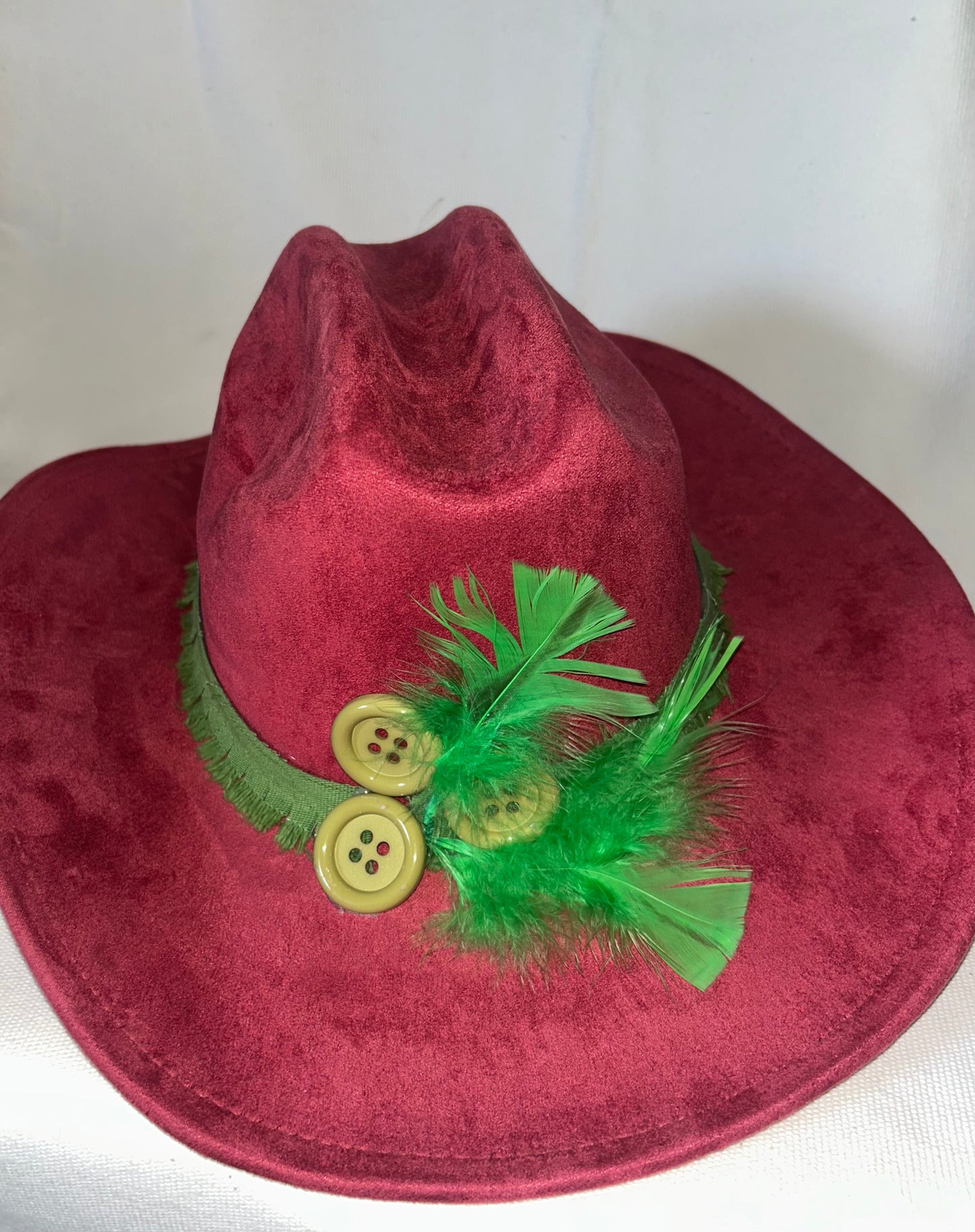 Rose Red Cowboy Hat with designs by Schequita