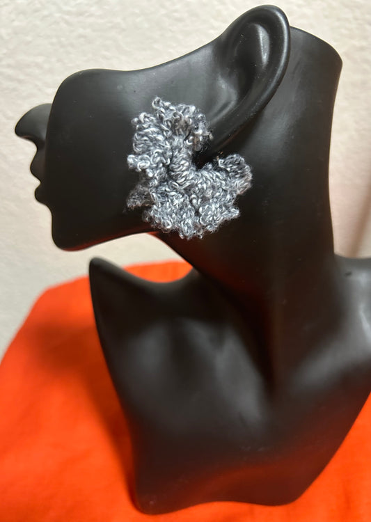 designs by Schequita Gray & White Hoop Earrings