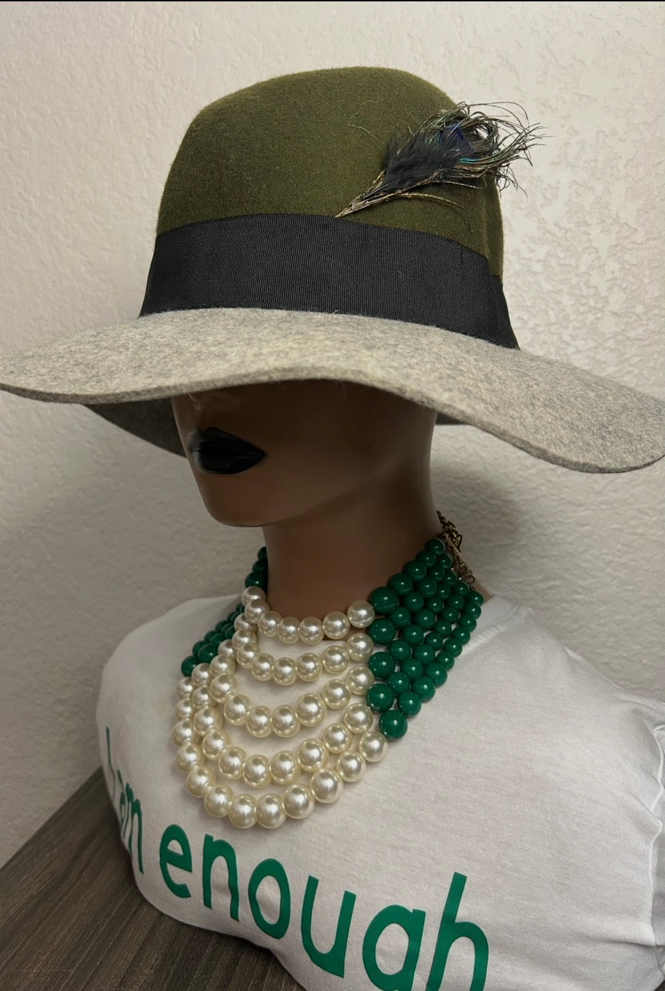 Black & Gray Hat with Designs by Schequita