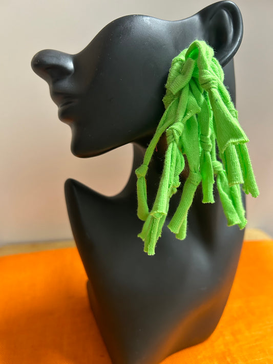 Lime green hoop earrings - designs by Schequita