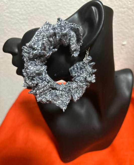 designs by Schequita Gray & White Hoop Earrings