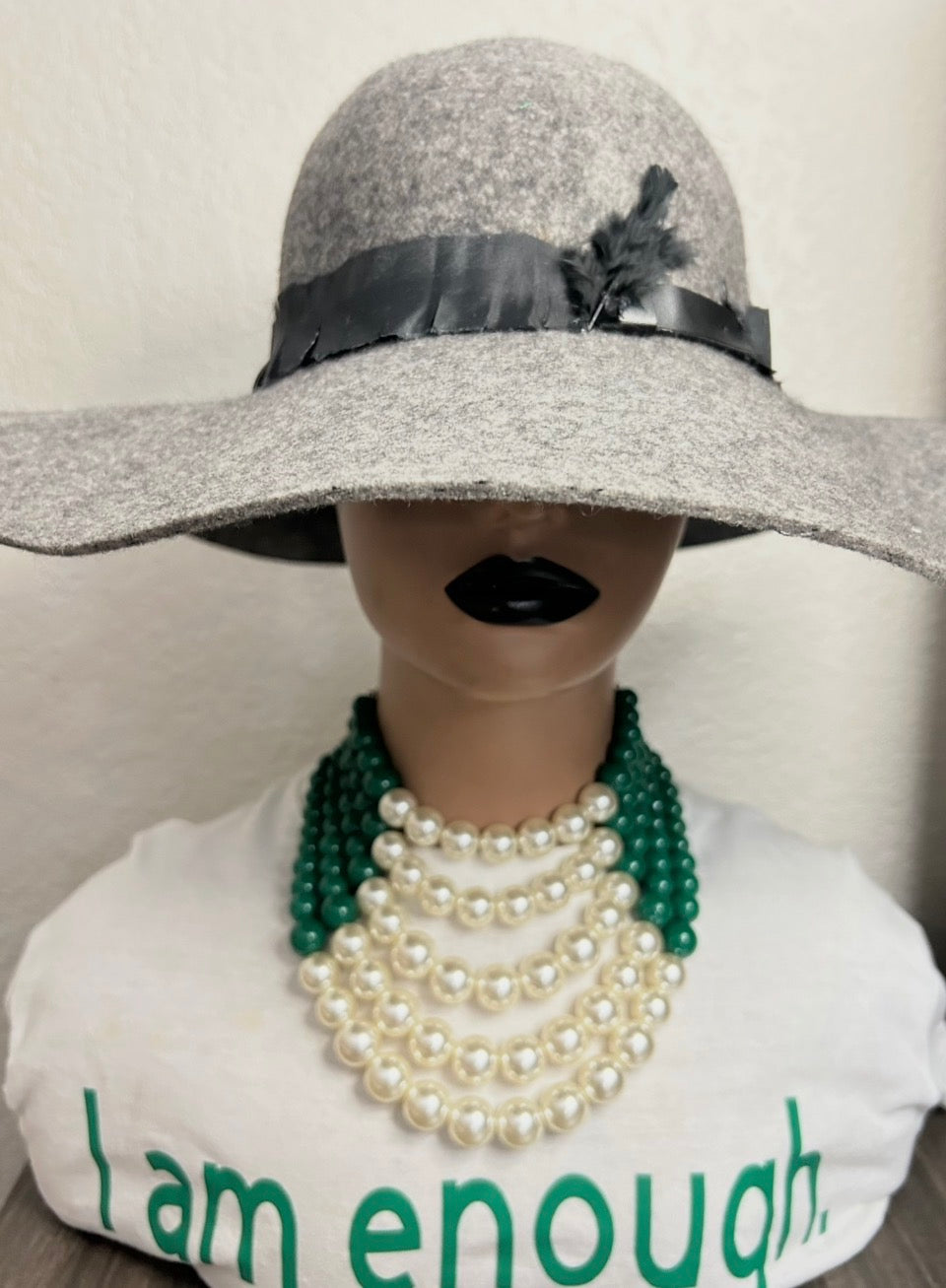 Gray Hat with Designs by Schequita