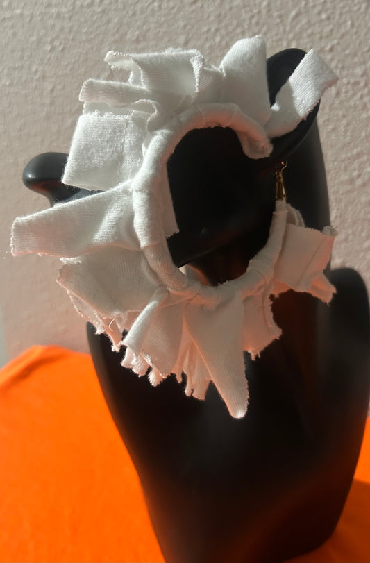 White Hoop Earrings by Designs by Schequita