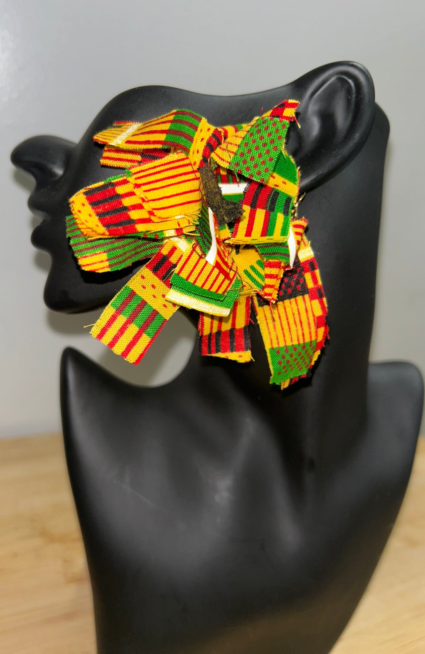 African Kente Print hoop earrings-designs by Schequita