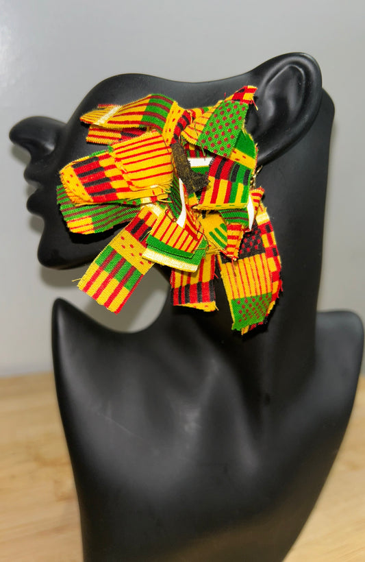 African Kente Print hoop earrings-designs by Schequita