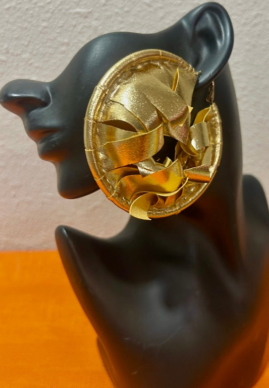 Metallic Gold Hoop Earrings by Designs by Schequita