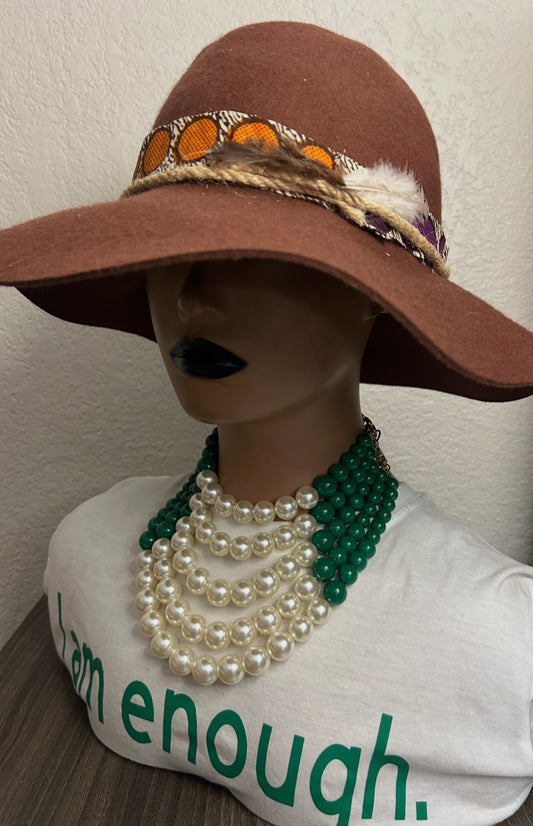 Brown Hat with Designs by Schequita