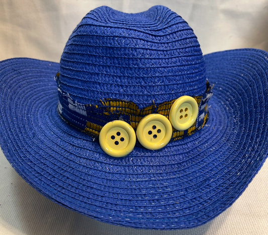 Royal Blue Cowboy Hat with designs by Schequita