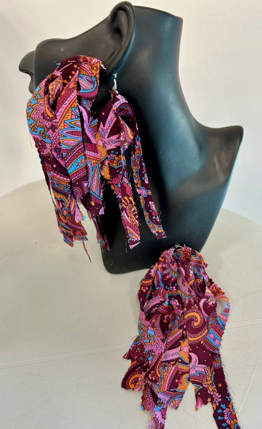 designs by Schequita Paisley-print Hoop Earrings