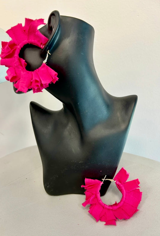 designs by Schequita Hot Pink Hoop Earrings