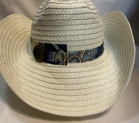Off White Cowboy Hat with designs by Schequita