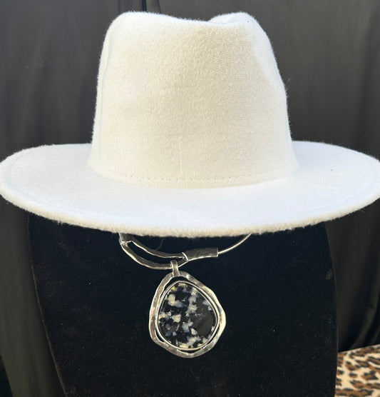 White Fedora Hat