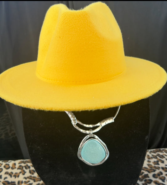 Yellow Fedora Hat