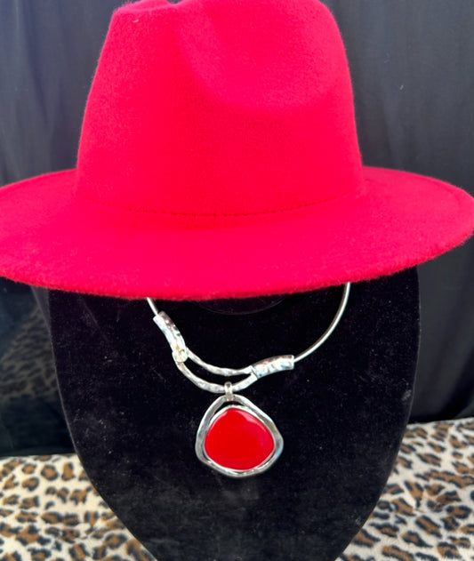 Red Fedora Hat