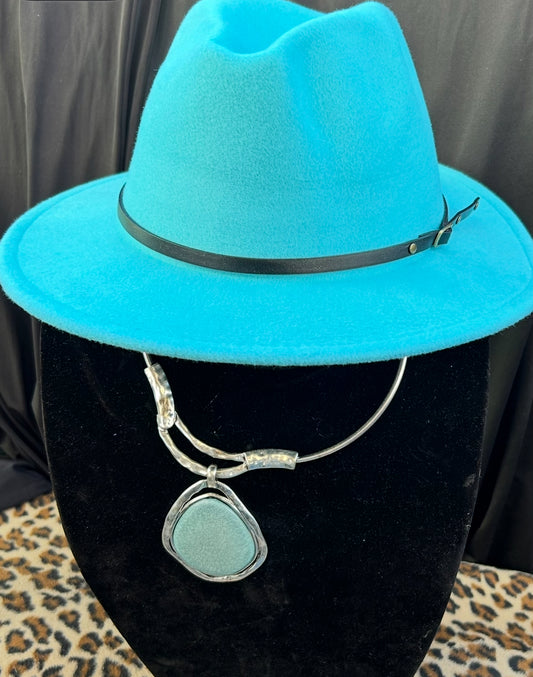 Turquoise Fedora Hat